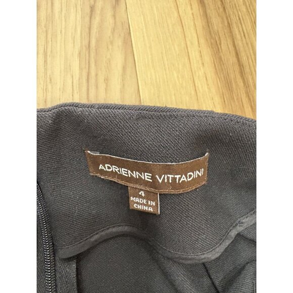 Adrienne Vittadini Womens Black Belted Pencil Skirt W/ Back Slit Size 4 EUC - Picture 2 of 4